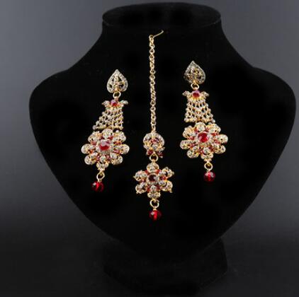 13 Kleuren Etnische Indiase Saree Dansen Oorbellen Voor Vrouwen Wenkbrauwen Indische Kleding Accessoire Party: B