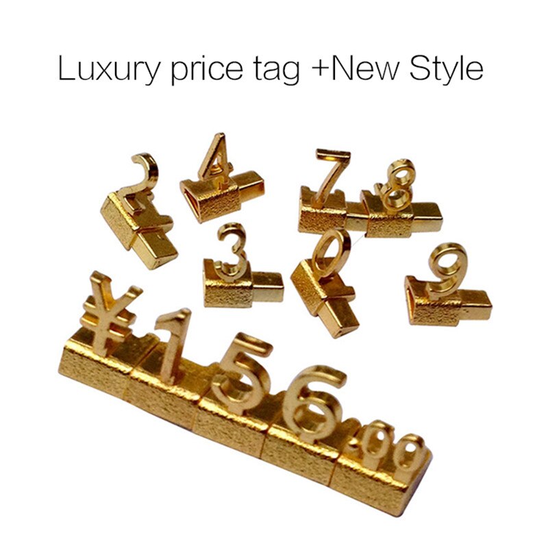 5 Sets Metal Adjustable Mini Jewelry Price Cube Tag Digital Number Price Label Tag Price Display Stand