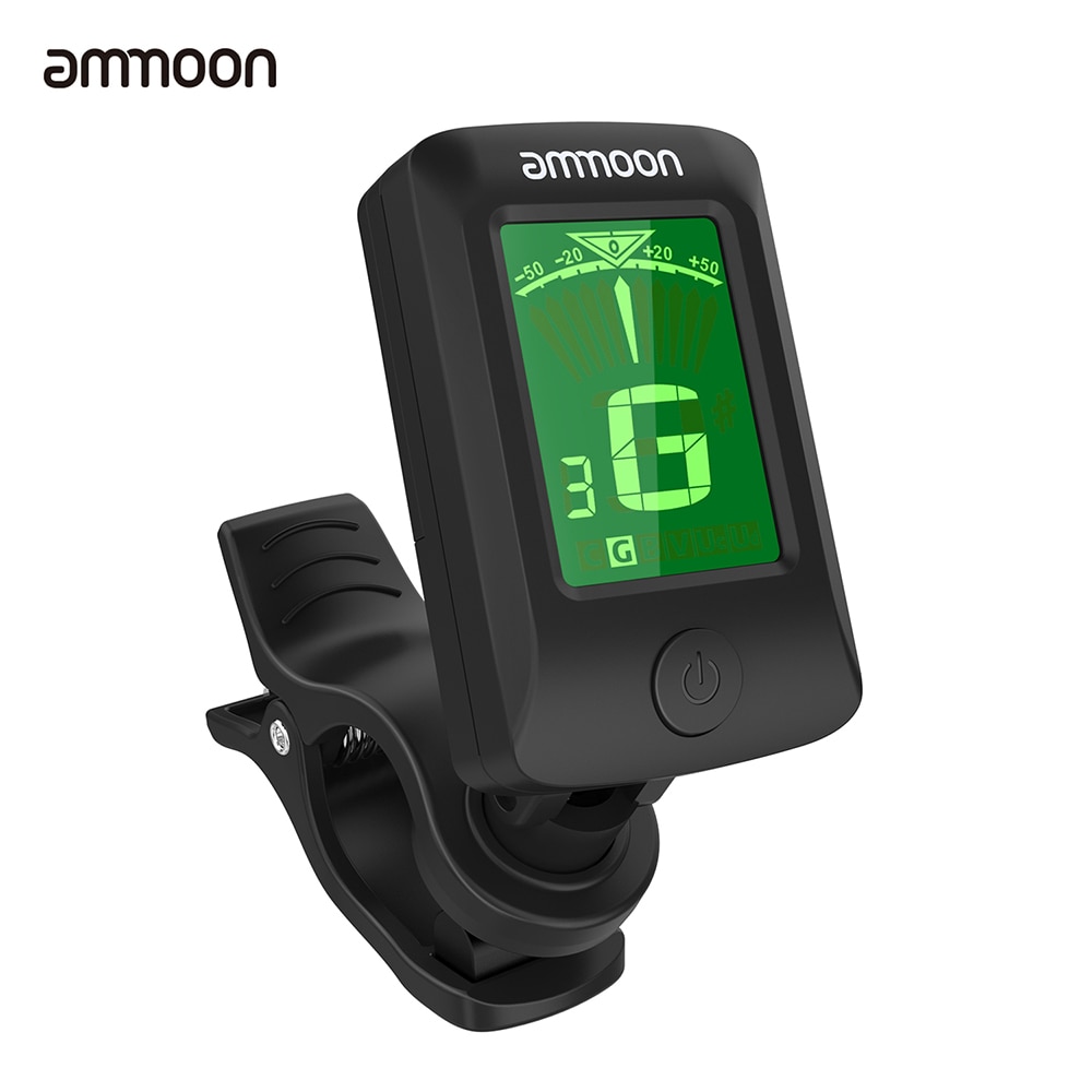 ammoon AT-07 Digital Electronic Clip-On Tuner LCD Screen for Guitar Chromatic Bass Ukulele C/ D Violin