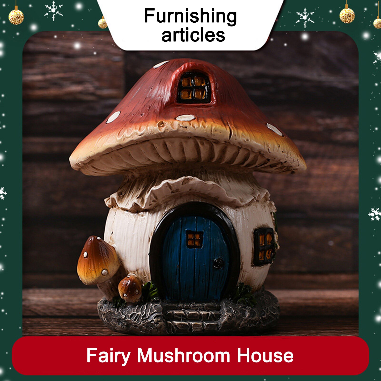 Vivid Garden Decor Mushroom Pathway Ornament Gnome House Gardeners