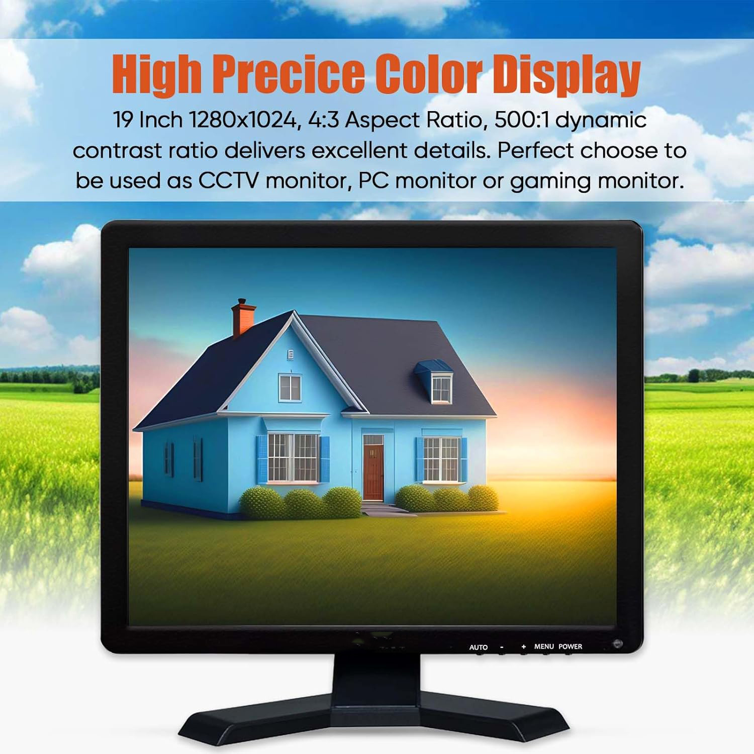 JOYRAY 19 Zoll 4:3 HDMI PC Monitor 1280x1024 LCD Bildschirm VGA AV Computer TV Anzeige Für CCTV Sicherheit Kamera 12 V
