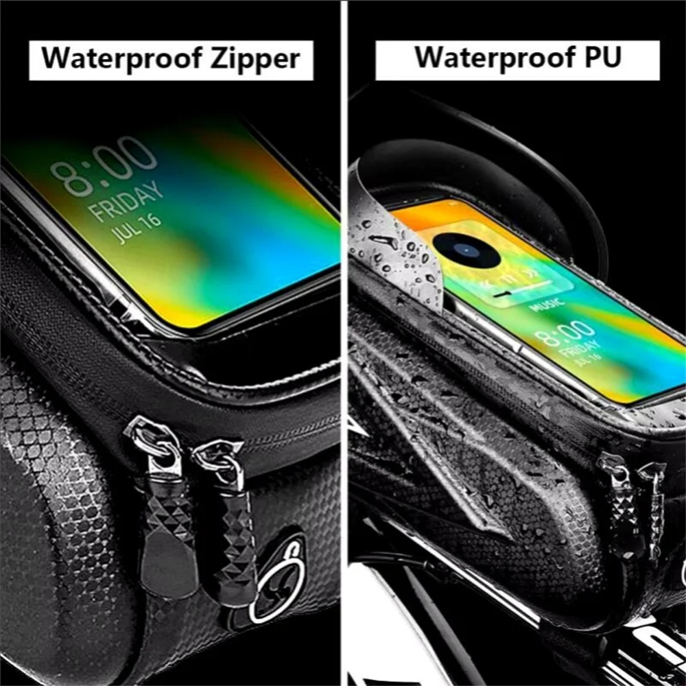 Sac de vélo à coque rigide pour écran tactile, étui de rangement étanche pour téléphone, tube avant de VTT