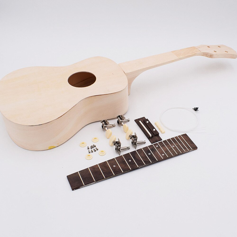 1PC DIY Kit Small Guitar 21 Inch Easy to Install Musical Instrument DIY Ukulele Hawaii Ukulele for Handcraft