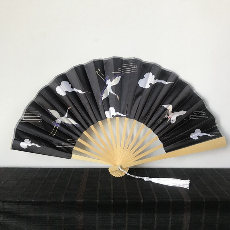 Éventail de Danse Japonais en Soie et Bambou, Pliable, Artisanal original de style Vintage Rétro Chinois pour Décoration de la Maison: 08