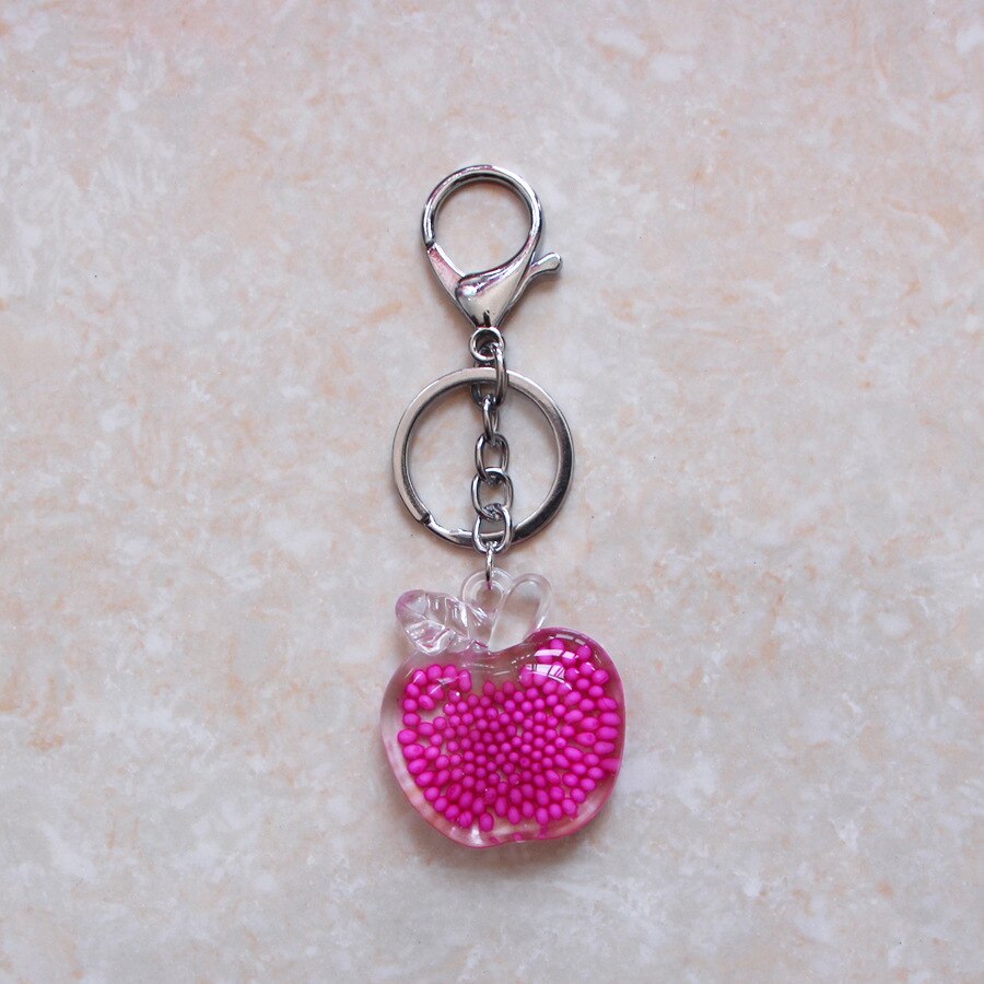 eins Acryl Apfel Anhänger Weihnachten Weihnachten Vorabend Kleine Sommer Obst Modellierung Keychain: Rose rot