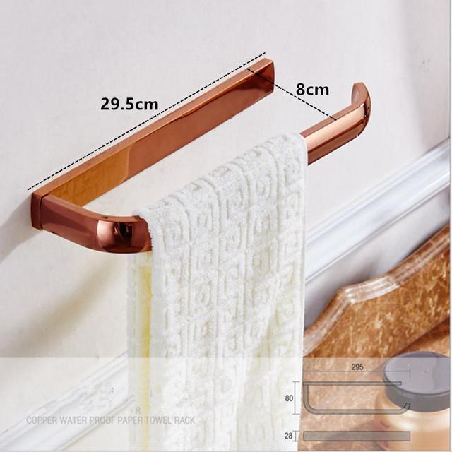 Biggers-Juego de accesorios de baño de cobre rosa de lujo, soporte de papel, barra de toalla, jabonera, soporte para vaso,: towel holder