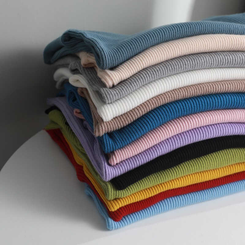 Hiver tricot pull pulls femmes à manches longues hauts col roulé tricoté pull Chic femme vêtements femme décontracté Streetwear