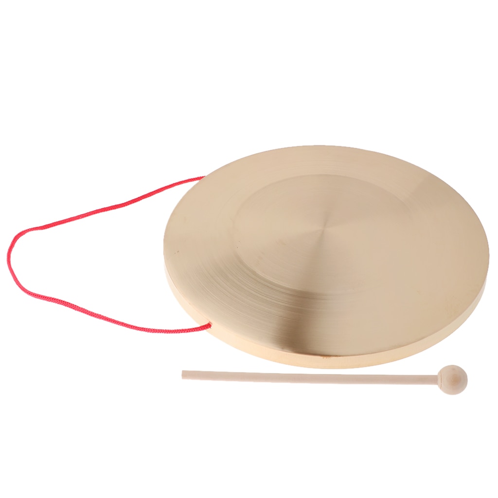 Metal Hand Gong Traditional Instrument Cymbal with Round Play Hammer 30cm