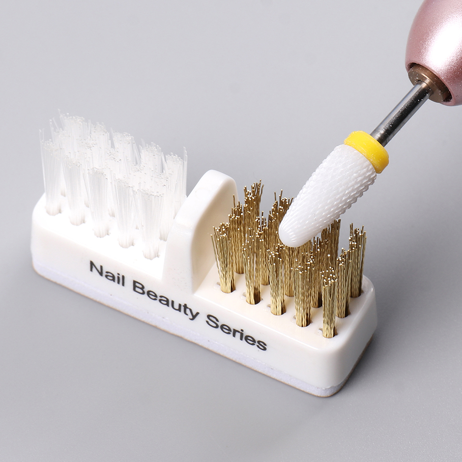 1 pçs elétrica cabeça de moagem do prego escova limpeza portátil manicure brocas bits limpador duplo fio cobre escova ferramentas limpas: Default Title