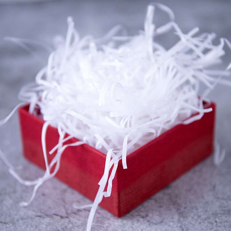Caja de de confeti de rafia triturada, relleno de caja de embalaje, bricolaje, decoración del hogar para de cumpleaños y boda, varios colores: Blanco