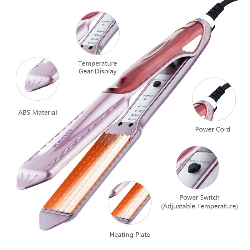 Hair Curling Iron Corn Electric Hair Styler Ceramic Corrugated Iron Curling Corn Plate Wand Hair Styling Curler 40D