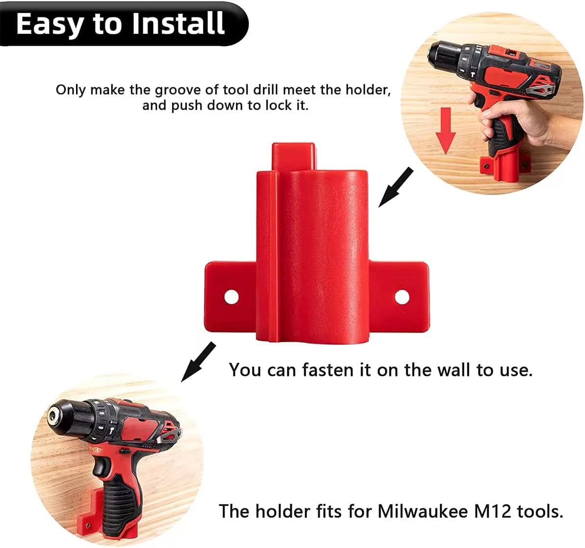 Tool Drill Base Stand for Milwaukee M12 12V Tools, Base Mount Hanging Bracket