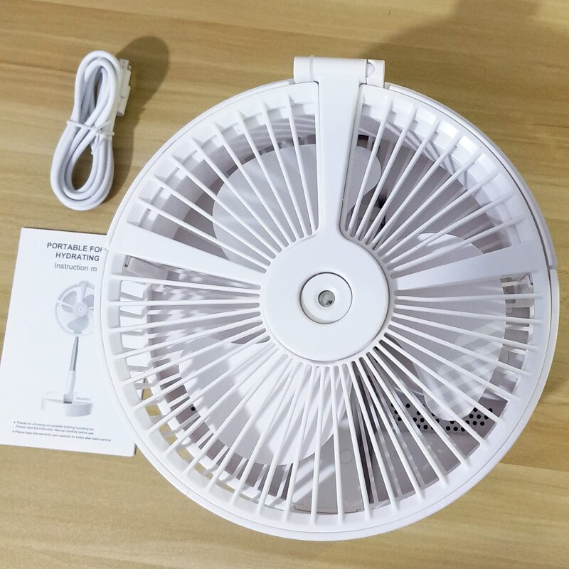 Ventiladores hidratantes plegables portátiles, ventilador de mesa recargable inalámbrico para uso en el hogar y la Oficina al aire libre, ventilador eléctrico de larga duración
