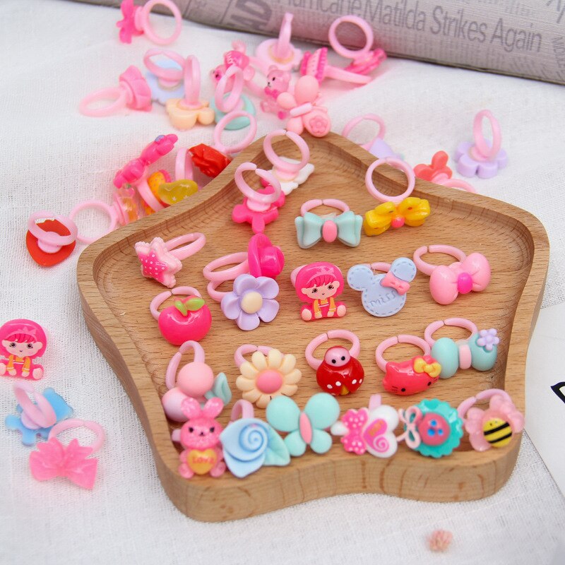 12pc/set mixed rabbit flower love box birthday party cartoon ring children's ring birthday year Christmas