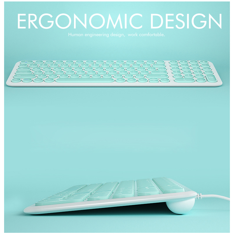 Bogen 100 Schlüssel Draht Dünne Tastatur, Ultra-Dünne verdrahtet USB Multimedia Mini Tastatur (Runde schlüssel) für Pc/Computer/Laptop/Mac