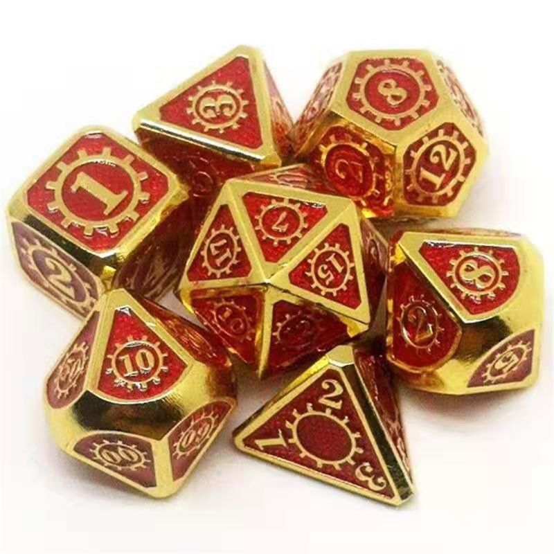 Metal dice 7 st / set rpg dice d & d brädspel magiska rekvisita  d4 d6 d8 d10 d12 d20 n0ha