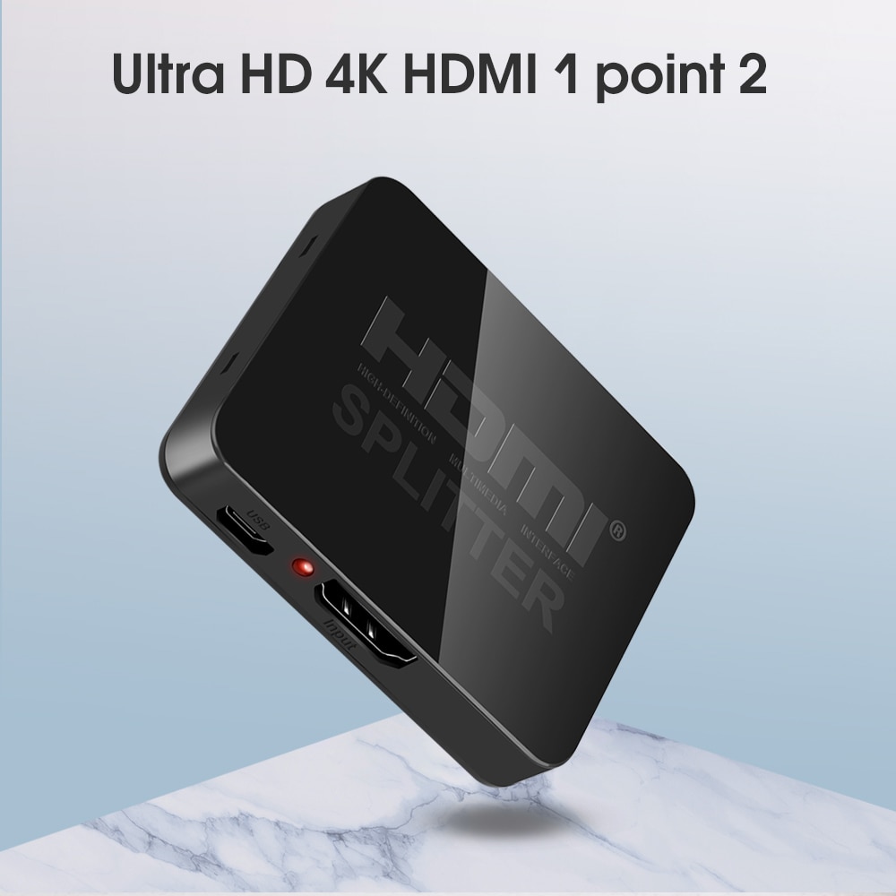 Kebidu 4K HDMI Splitter Full HD 1080p Video HDMI Switch 1x2 Split Switcher 1 in 2 out Versterker Display Voor HDTV DVD PS3 Xbox