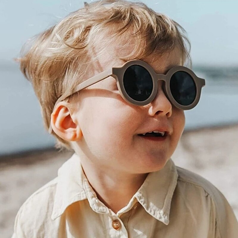 Gafas de sol de protección para bebés, lentes de sol de protección para la playa para niños, redondas, clásicas, Retro, 1-7 años, novedad de