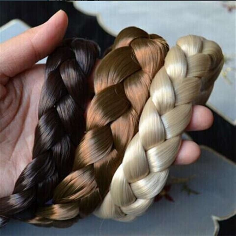 Synthetic Headband Fishtail Braids Hair with Adjustable Belt Plaited Hairband Bohemian Style Women Hairstyle Hairpieces