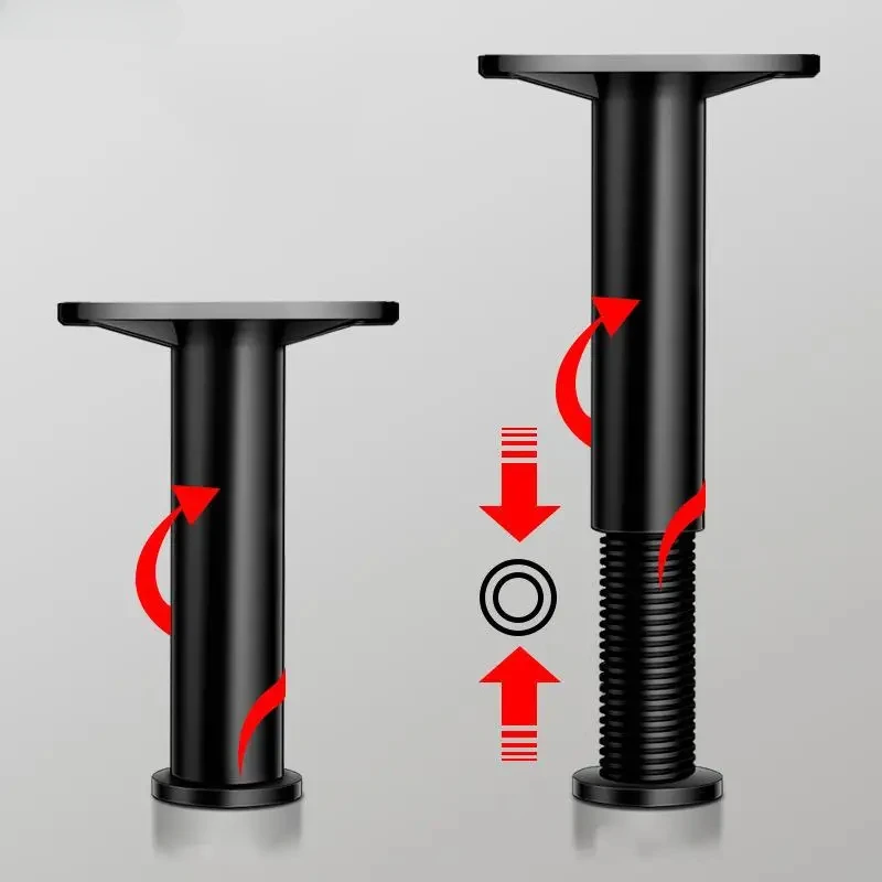 Soporte de viga de cama ajustable telescópico, pie de plástico reforzado, pata de muebles, pata de sofá, cama, soporte de carga inferior 1X