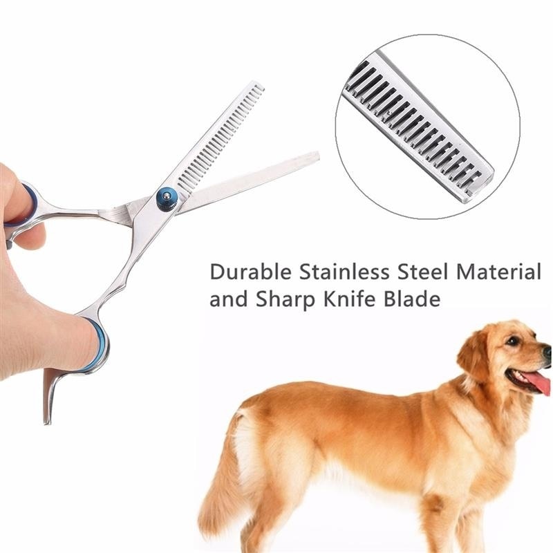 5Pcs Rvs Honden Grooming Schaar Kat Haar Dunner Shear Scherpe Rand Schaar Voor Honden Dier Kapper Snijden tool