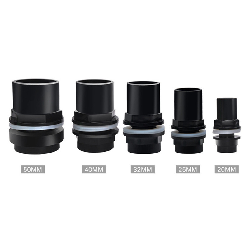 20/25/32/40/50Mm Black Aquarium Connector Pvc Waterdicht Pijp Butt Aquarium Straight fitting Joint Aquarium Gereedschap Accessoire