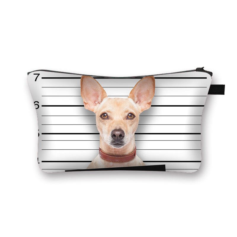 Cute Dog 3D Printed Cosmetic Bags Cute Pug Women Makeup bags Organizer Necessaries for Travelling Cosmetic Cases: shzbbaddog06