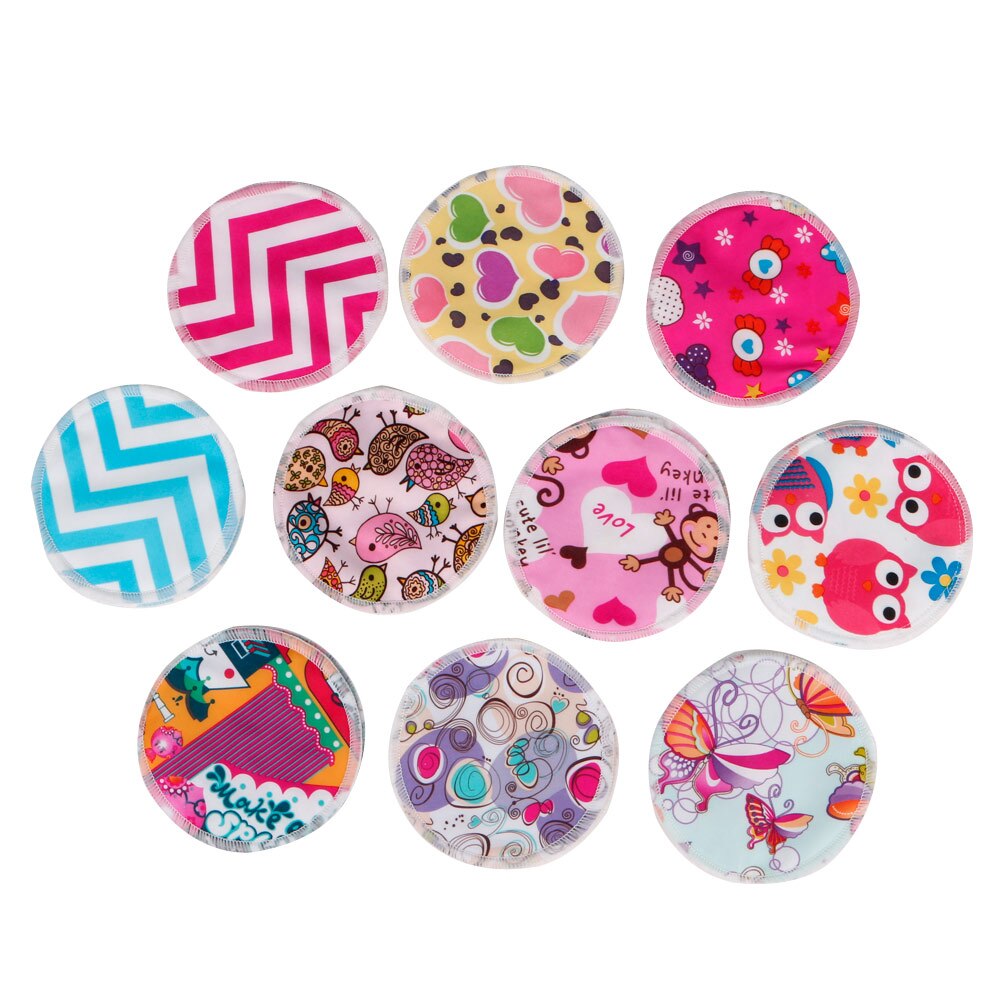 Bambus Faser Dicht Mehrweg Waschbar Pflege Stillen Pad Zufällige Farbe murmeln Pflege