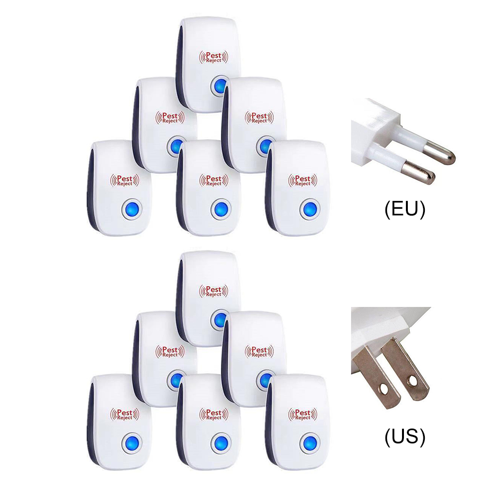6Pcs Ultrasonic Pest Repeller Insect Bug Repeller Long Range Pest & Insect Deterrent Multi-Function for Home Office Hotel