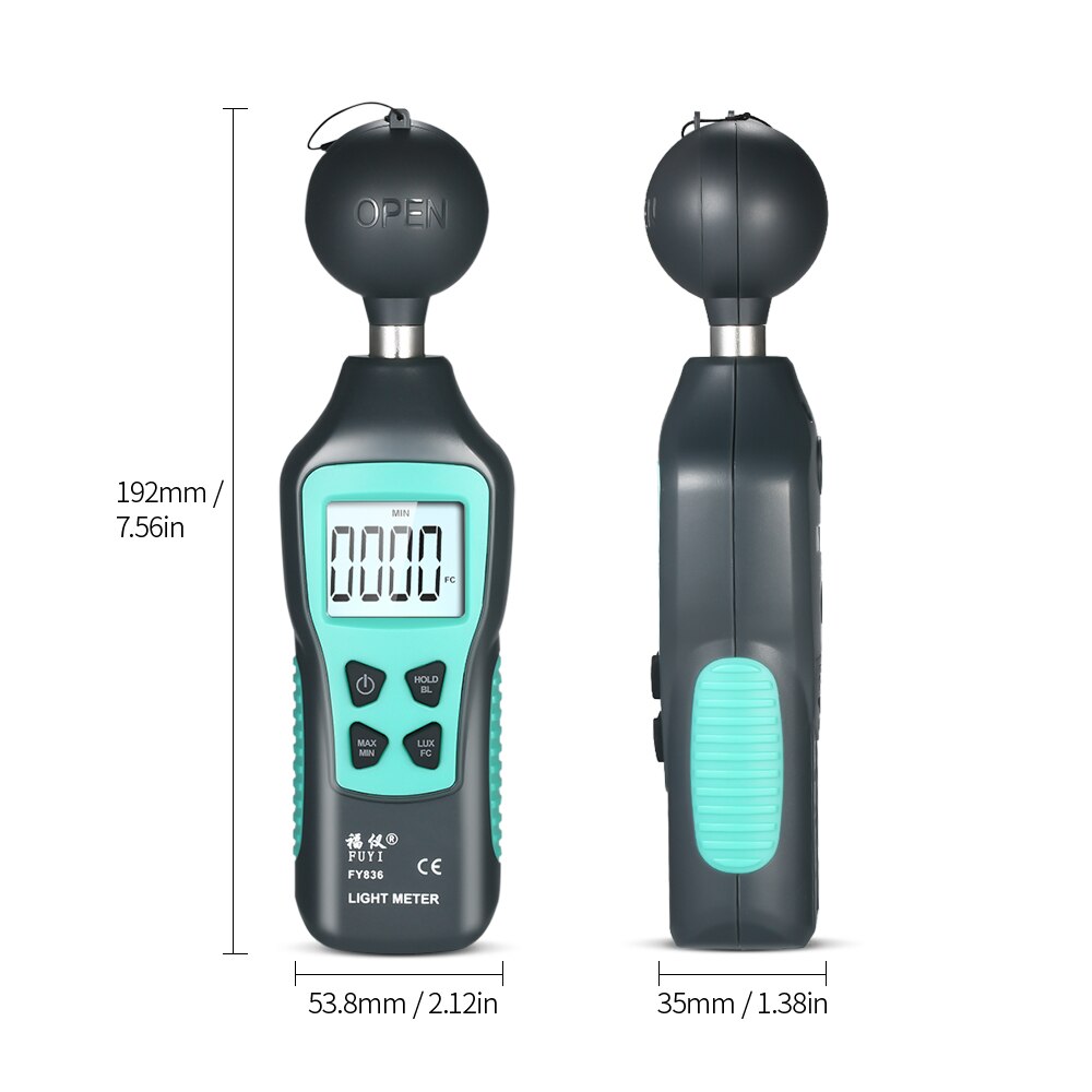 Light Meter 200,000 LUX Digital Luxmeter Luminance Lux Fc Test Max Min Illuminometers Photometer