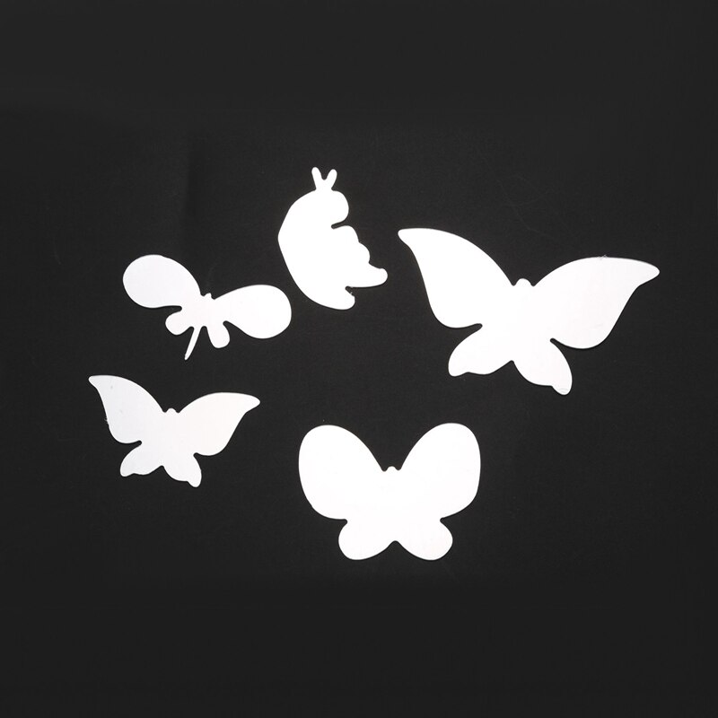 1 stuk zilveren 3d muurstickers klok vlinder olifant bloemblaadjes patroon sticker diy spiegel klok, voor thuis keuken kantoor slaapkamer