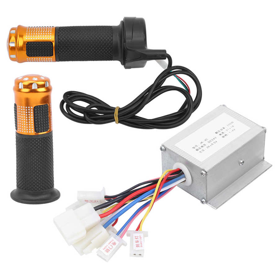 24V 250W Geborsteld Controller Twist Throttle Grip Kit Elektrische Fiets Scooter E-Bike Motor Speed Controller Throttle acceleraor
