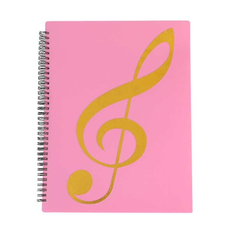 A4 File Folder Waterproof Spiral-bound Sheet Music Binder 10 x 13 Inches 20 Sleeves Double Sided for Violinist Pianists: light pink