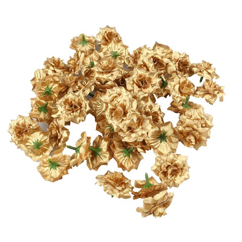 50pcs Silk Rose Flower Heads Artificial Flowers Wedding Decoration Simulation Flower Home Decor For Scrapbooking Handicraft: 1