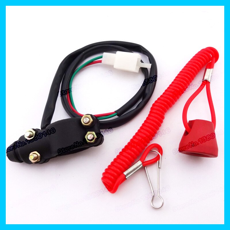 Engine Motor Scooter ATV Kill Stop safety Switch Push Button Tether Lanyard For 2 stroke Pocket Mini Dirt Bike ATV Quad TRX