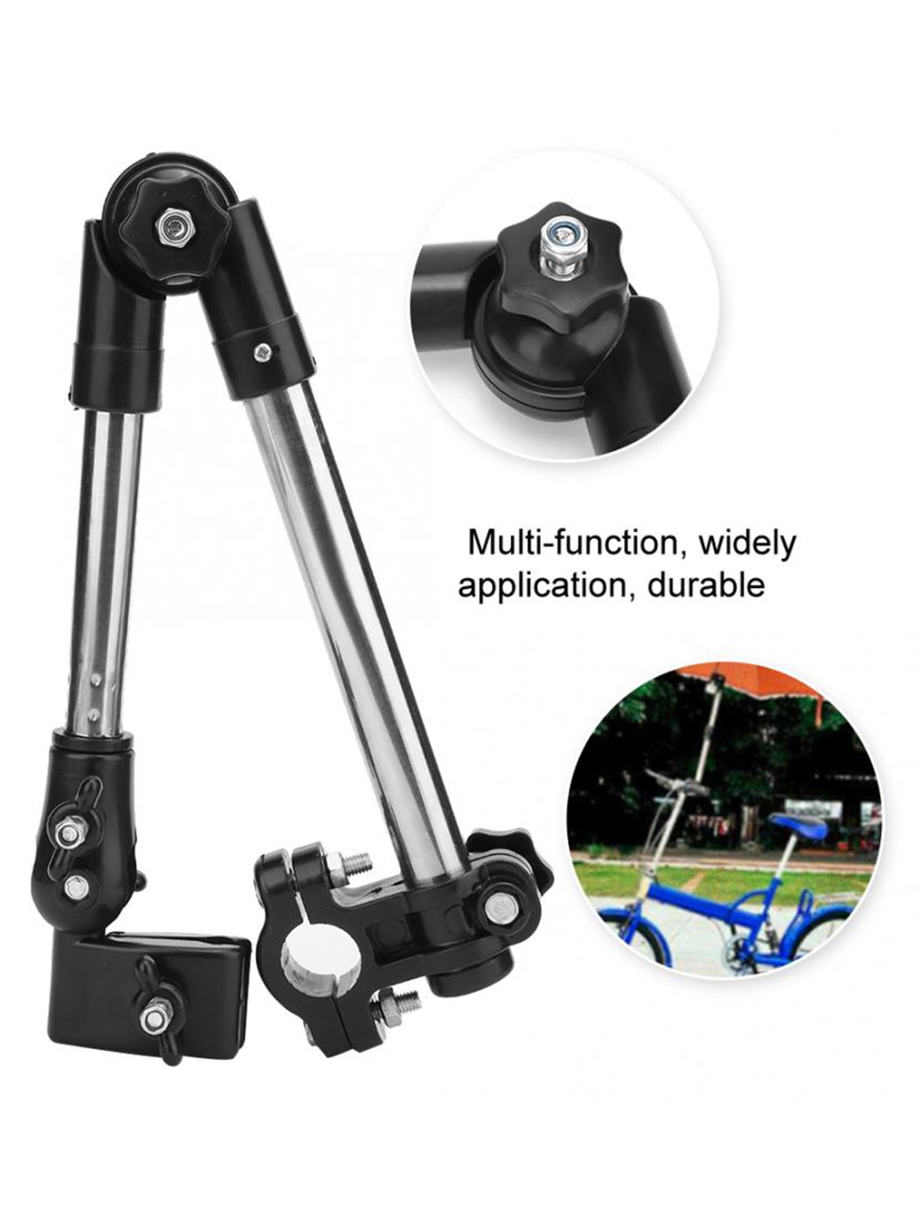 Wheelchair bicycle stroller swivel umbrella plug stroller holder any angle stainless steel umbrella holder rain gear tool