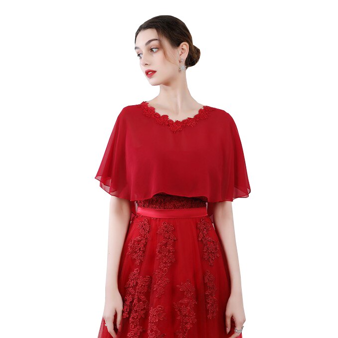 Vestes en mousseline de soie pour femmes, longues écharpes, châle, enveloppe, doux, pour soirée et mariage: Wine red