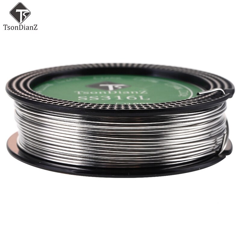 10m/roll TsonDianZ SS316L Wire 32ga 30ga 28ga 26ga 24ga 22ga 20ga Heating Wire Huge Cloud Pure Flavor Resistance Coil Wire