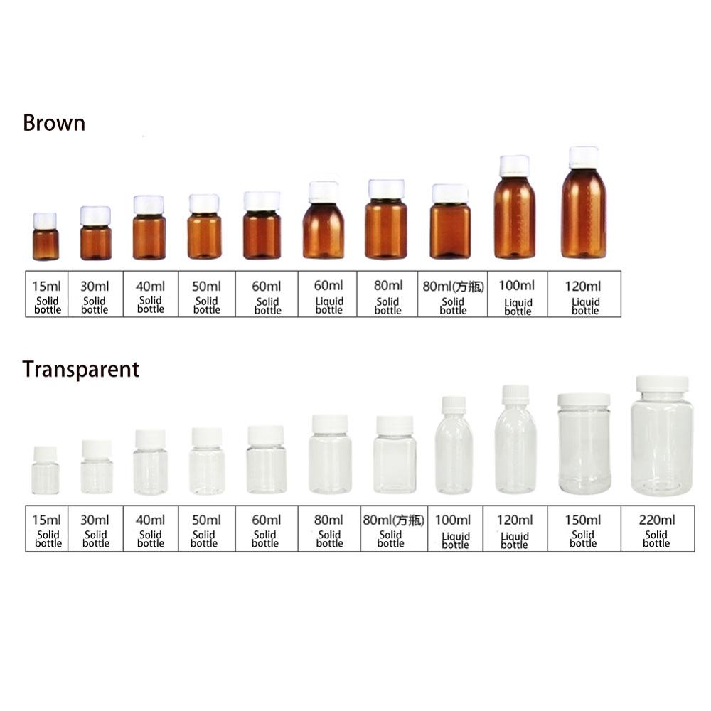 4 Uds botellas de plástico botella de reactivo químico laboratorio PET ampolla con líquido Experimental consumibles 60ml 100ml 120ml con tapas