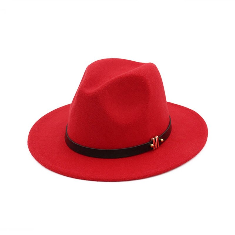Hoeden Voor Mannen En Vrouwen 8 Stijl Wollen Cowboyhoed Retro Platte Top Grote Hoed Jazz Vilten Hoed Brede rand Hoed Gesp Mode Zonnehoed: RD