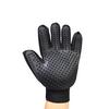 Guantes de aseo para mascotas, cepillo de Limpieza del cabello para perros y gatos, peine de goma negra, guante desodorizante con cinco dedos para mascotas, para perros y gatos,: Black left hand