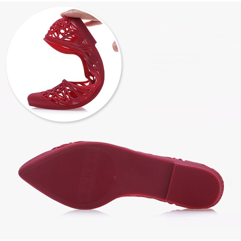 MCCKLE été femmes sandales PVC chaussures plates décontractées femme évider bout pointu sans lacet confort dames chaussures de gelée femme peu profondes
