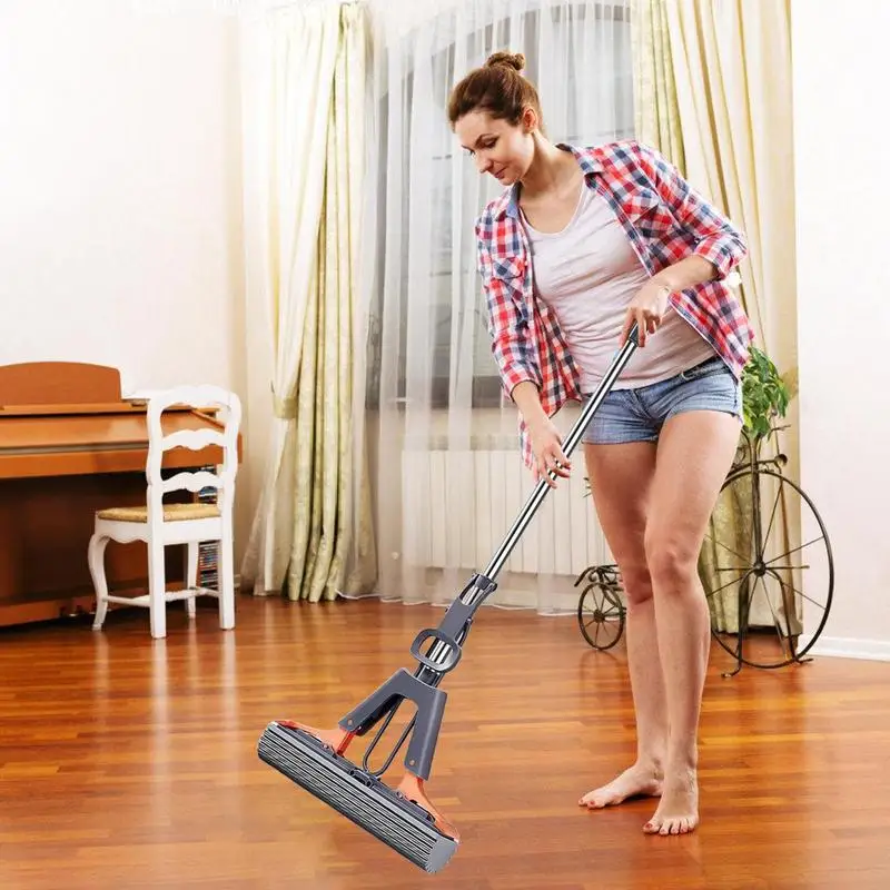 Vloerrolmop PVA-spons Vloerknijpmop voor het reinigen Efficiënte reiniging Absorberende sponsmop voor hardhouten tegels Marmer