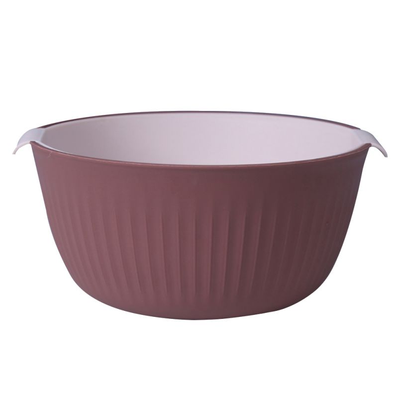 Washing Fruits Vegetable Drain Basket Kitchen Multifunctional Double-dish Home Water Filter Baskets: RED