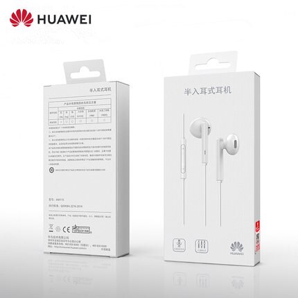 100% Originele Huawei AM115 3.5Mm Half In-Ear Headset Met Microfoon/Volumeregeling Voor Huawei P9 P10 p20 P30 Lite Telefoons Honor 8 9 10: With packing