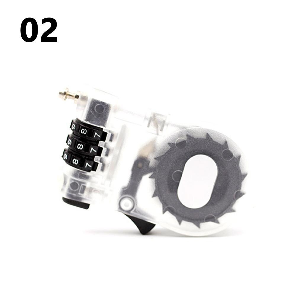 Retractable Mini Luggage Cable Lock 3 Digit Password Combination Bicycle Lock Travel Padlock with 40 Inches Steel Wire for Bike: Transparent