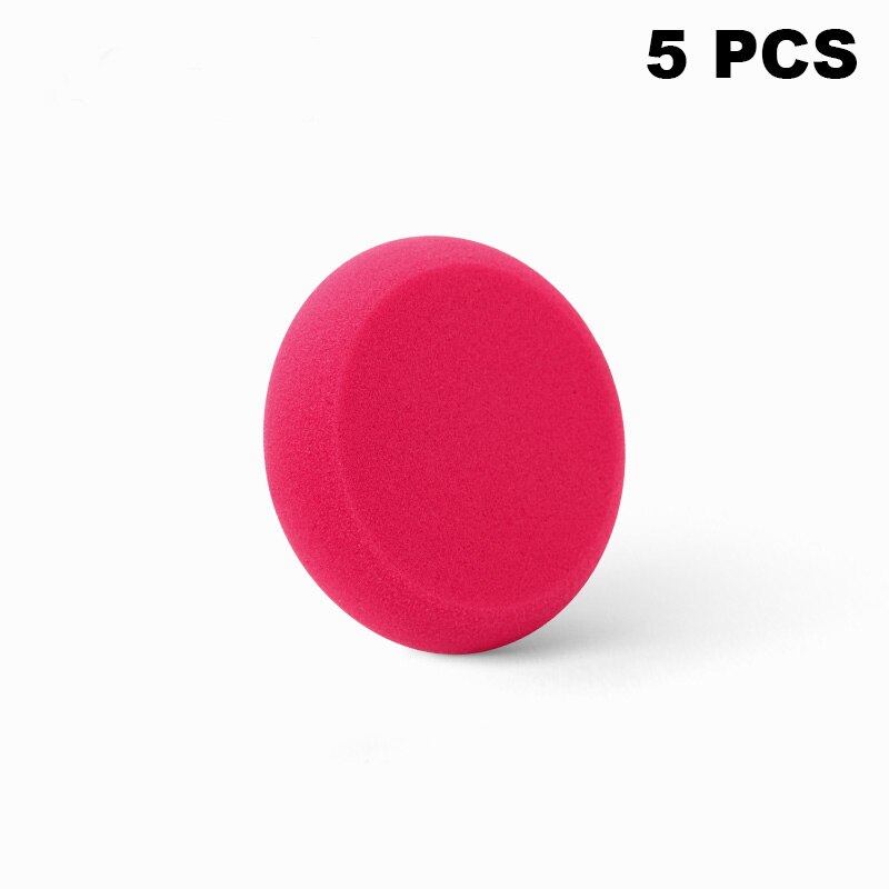 SPTA Auto Polieren Schwamm Polieren Pad Hand Werkzeug Bausatz Für Auto Polierer Verbindung Autolack Reparatur Pflege Scheinwerfer Polnischen Wachsen Pad: 5Pc rot  Pad