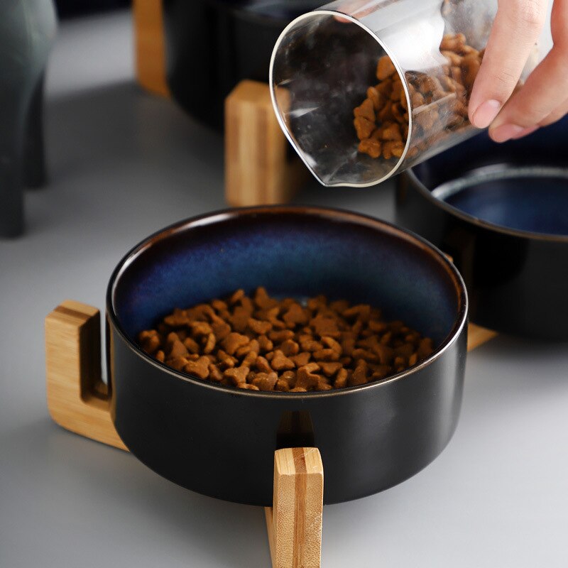 Bol pour animaux de compagnie en céramique chat chiot alimentation fournitures Double bols pour animaux de compagnie chien nourriture distributeur d'eau accessoires pour chiens Durable plusieurs couleurs