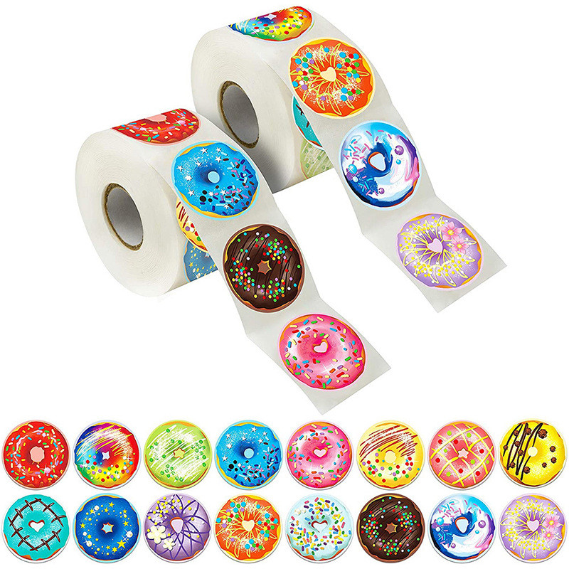 1.5 tum bröd färg donut tårta hus bakning klistermärke etikett dekoration bröllopsfest barn födelsedag försegling klistermärke