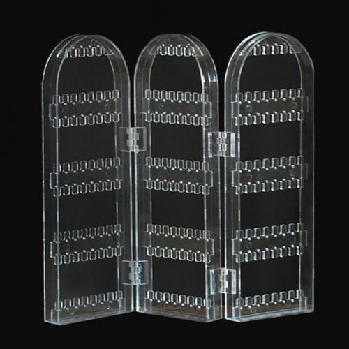 Arrivals 2/3/4 Fans Panels Jewelry Display Jewelry Organizer Earring Organizer Acrylic Jewelry Holder Makeup Organizer: 3 Fans Transparent